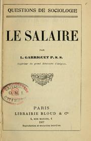 Cover of: Le salaire