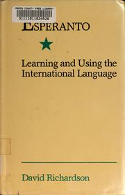 Cover of: Esperanto by Richardson, David