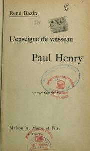 Cover of: L'enseigne de vaisseau: Paul Henry