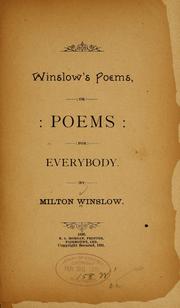 Cover of: Winslow's poems by Milton Winslow