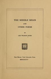 Cover of: The middle miles, and other poems