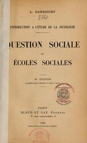 Cover of: Question sociale et écoles sociales
