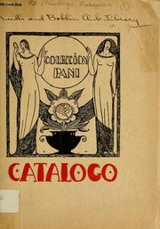 Cover of: Catalogo de las pinturas y dibujos de la Colección Pani