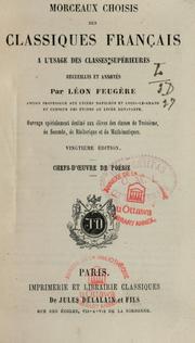 Cover of: Morceaux choisis des classiques français: à l'usage de classes supérieures