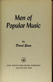 Cover of: Men of popular music