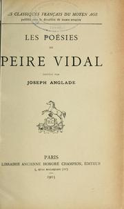 Cover of: Les poésies de Peire Vidal by Peire Vidal