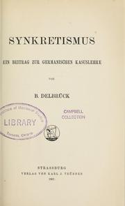 Cover of: Synkretismus: ein beitrag zur germanischen kasuslehre