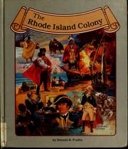 Cover of: The Rhode Island Colony by Dennis B. Fradin