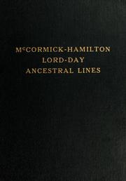McCormick-Hamilton, Lord-Day ancestral lines by Elizabeth Day McCormick