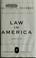 Cover of: Law in America