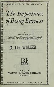 Cover of: The importance of being Earnest
