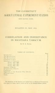 Cover of: Correlation and inheritance in Nicotiana tabacum by Herbert Kendall Hayes