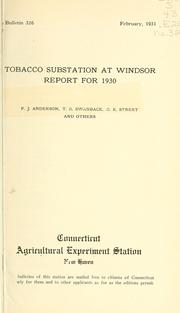 Cover of: Tobacco substation at Windsor by P. J. Anderson