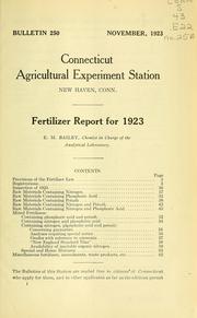 Cover of: Fertilizer report for 1923
