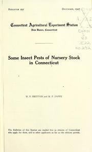 Cover of: Some insect pests of nursery stock in Connecticut