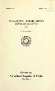 Cover of: Commercial feeding stuffs: report on inspection, 1931