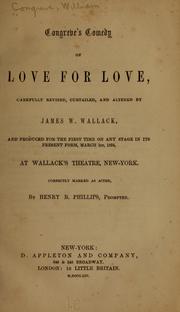 Cover of: Congreve's comedy of Love for love by William Congreve