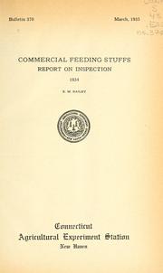Cover of: Commercial feeding stuffs: report on inspection, 1934