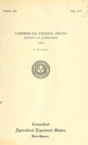 Cover of: Commercial feeding stuffs: report on inspection, 1935