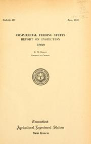Cover of: Commercial feeding stuffs: report on inspection, 1939