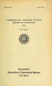 Cover of: Commercial feeding stuffs: report on inspection, 1932