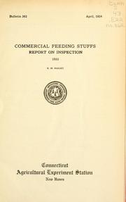 Cover of: Commercial feeding stuffs: report on inspection, 1933