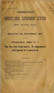 Cover of: The San José scale-insect: its appearance and spread in Connecticut