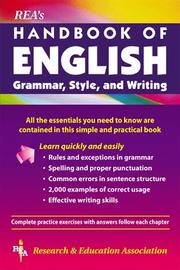 Cover of: REA's Handbook of English Grammar, Writing & Style (Reference)