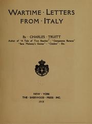 Cover of: Wartime letters from Italy by Charles Truitt
