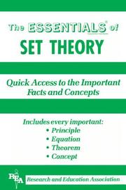 Cover of: The ESSENTIALS of set theory