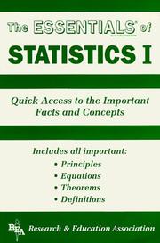 Cover of: The Essentials of Statistics I (Essentials)