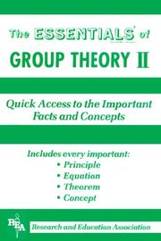 Cover of: The ESSENTIALS of group theory