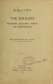 Cover of: The Balkans: Roumania, Bulgaria, Servia, and Montenegro