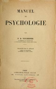Cover of: Manuel de psychologie