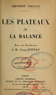 Cover of: Les Plateaux de la balance