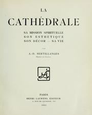 Cover of: La cathédrale by Antonin Sertillanges