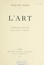 Cover of: L' art: entretiens réunis par Paul Gsell
