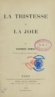 Cover of: La tristesse et la joie