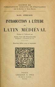 Cover of: Introduction a l'etude du latin medieval
