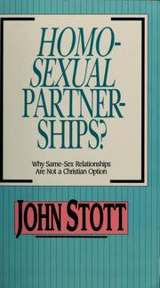 Cover of: Homosexual partnerships? by John R. W. Stott