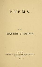 Cover of: Poems by Cranstoun, E. Hon
