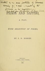 Cover of: Phaon and Sappho by James Dryden Hosken