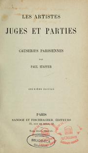 Cover of: Les Artistes, juges et parties: causeries parisiennes