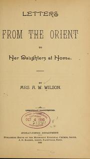Cover of: Letters from the Orient to her daughters at home