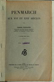 Cover of: Penmarch aux XVIe et XVIIe siècles