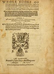 Cover of: The Whole booke of Psalmes collected into Englishe metre