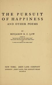 Cover of: The pursuit of happiness by Benjamin Robbins Curtis Low