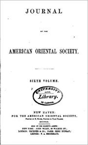 Cover of: Journal of the American Oriental Society