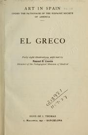 Cover of: El Greco: forty eight illustrations