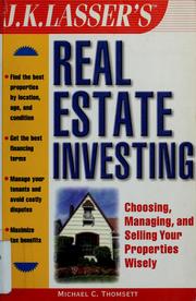 Cover of: J.K. Lasser's Real Estate Investing